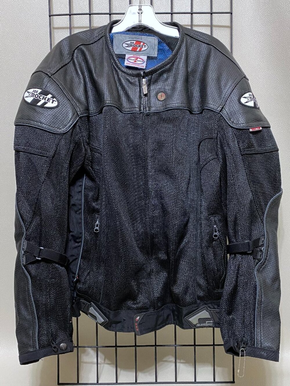 Vintage Joe Rocket Mens Black Leather & Mesh Armored Motorcycle Jacket Size XL
